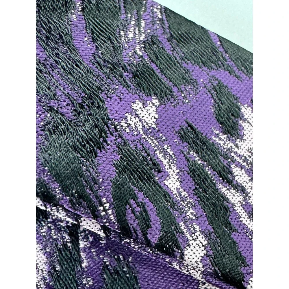 RODA‎ Ribbon Belt Mens Unisex Medium Purple Black Abstract Animal Print D Ring